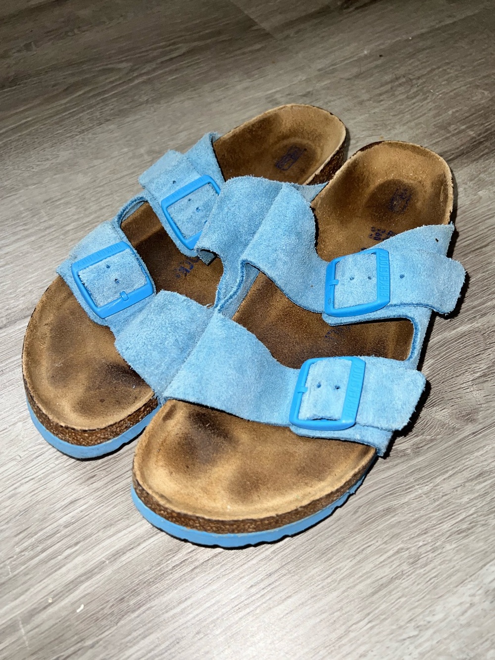 Birkenstock Arizona Blue Suede Sandals size 40 L9/M7